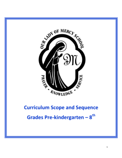 Scope and Sequence - Our Lady of Mercy Catholic School