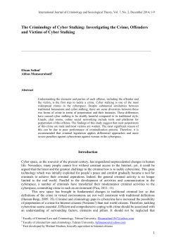 The Criminology of Cyber Stalking