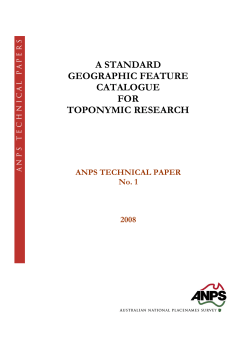 ANPS Technical Paper No 1