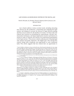 LAW SCHOOLS AS KNOWLEDGE CENTERS IN THE DIGITAL AGE