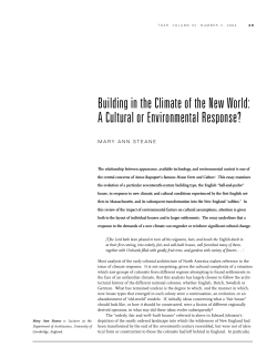 building in the climate of the new world