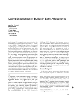 Dating Experiences of Bullies in Early Adolescence