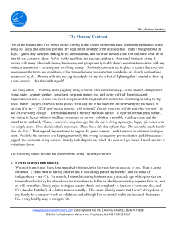 The Mommy Contract - Professionalism Matters