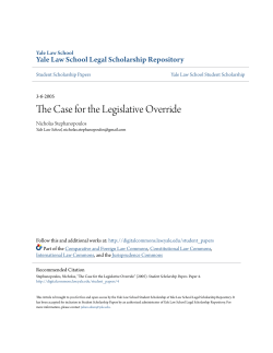 The Case for the Legislative Override