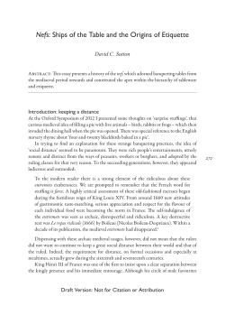 Ships of the Table and the Origins of Etiquette
