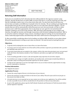 Returning Summer Staff