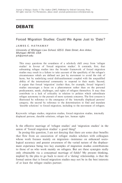 Forced Migration Studies: Could We Agree Just to `Date`?