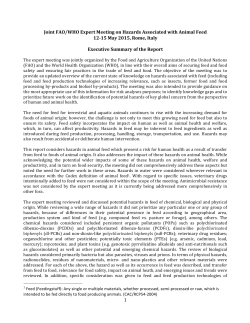 Joint FAO/WHO Expert Meeting on Hazards Associated with