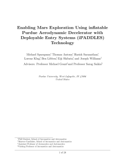 Enabling Mars Exploration Using inflatable Purdue Aerodynamic