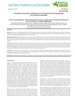 analysis of salivary components to evaluate the pathogenesis of