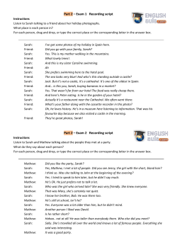 Part 2 &ndash; Exam 1 Recording script Part 2