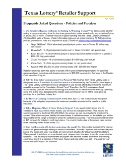 Texas Lottery® Retailer Support