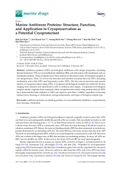 Marine Antifreeze Proteins: Structure, Function, and Application to