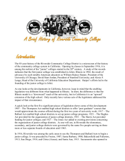 Brief College History - Riverside City College