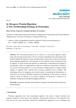In Mesopore Protein Digestion: A New