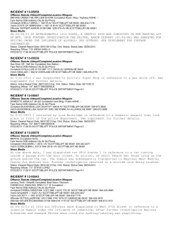 incident # 13-05058 on 05/18/13 at