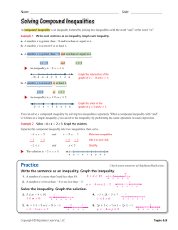 Solving Compound Inequalities