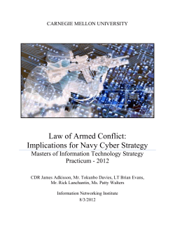 Law of Armed Conflict: Implications for Navy Cyber Strategy