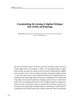 Conceptualizing the Learning of Algebraic Technique