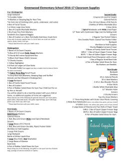 Elementary School Supply List