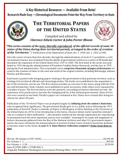 THE TERRITORIAL PAPERS OF THE UNITED STATES
