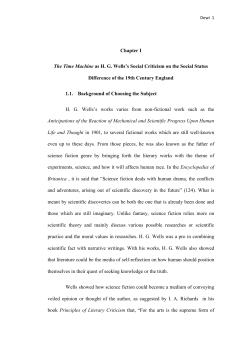 Chapter I The Time Machine as HG Wells`s Social