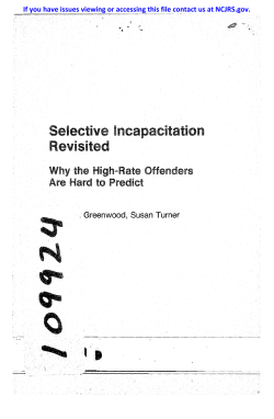 Selective Incapacitation Revisited