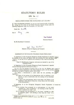 statutory rules - Federal Register of Legislation