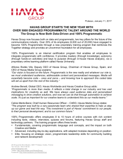 HAVAS GROUP STARTS THE NEW YEAR WITH OVER 5000