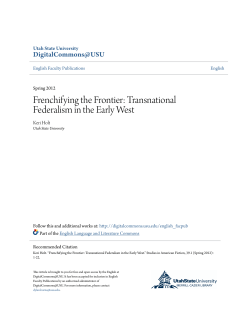 Frenchifying the Frontier: Transnational