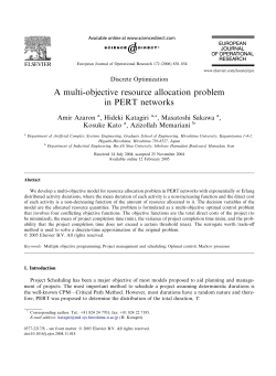 A multi-objective resource allocation problem in PERT networks