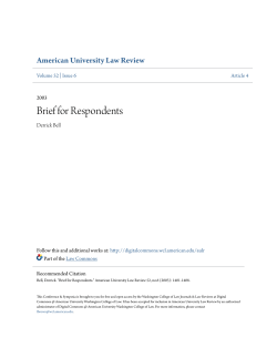 Brief for Respondents - Digital Commons @ American University