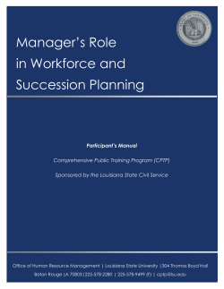 Manager`s Role in Workforce and Succession Planning