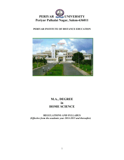 MA, DEGREE in HOME SCIENCE