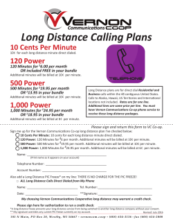 Long Distance Calling Plans