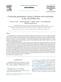 Contrasting geochemical cycling of hafnium and neodymium in the