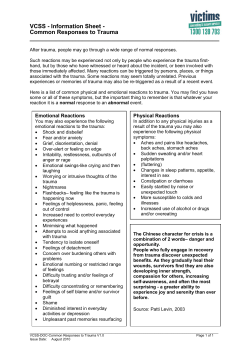 Common responses to trauma.