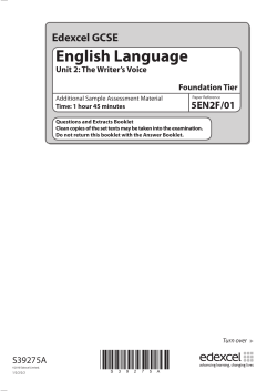 GCSE 2010 English Language Approved for GCSE 2010