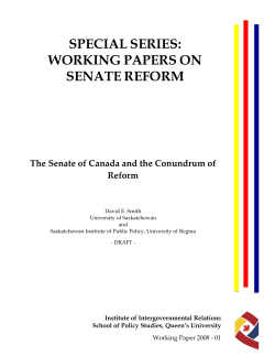 special series: working papers on senate reform