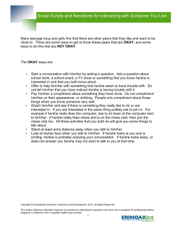 Social Script for Interacting with Someone you like