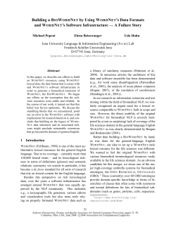 Building a BioWordNet Using WordNet Data Structures and