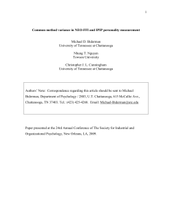 Common method variance in NEO-FFI and IPIP personality