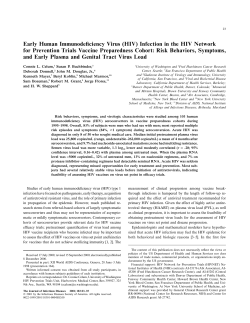 Early Human Immunodeficiency Virus (HIV) Infection in the HIV