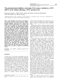 The polyadenylation inhibitor cordycepin (3`dA) causes a decline in