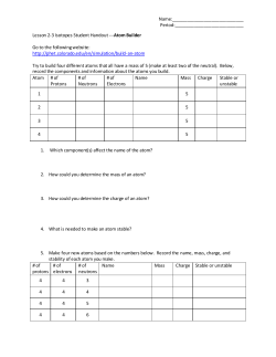 Lesson 2-3 Isotopes Student Handout --