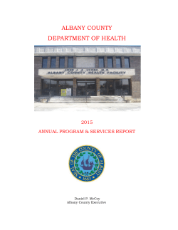 Albany County Department of Health 2015 Annual Programs