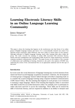 Learning Electronic Literacy Skills in an Online