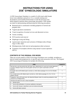 instructions for using zoe gynecologic simulators