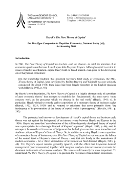 Hayek`s theory of capital