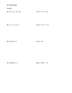 LT 7A2 Practice Simplify. 1) (-‐7i) &ndash; (3 &ndash; 4i) &ndash; (3i) 2)